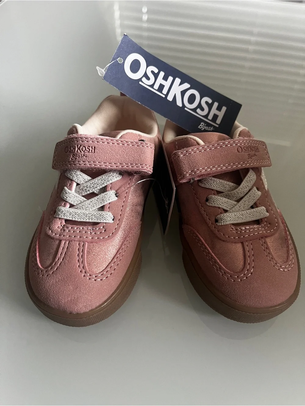 OshKosh B'gosh Rose Pink Kids Sneakers with Hook-and-Loop Strap